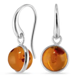 synthetisch barnsteen oorbellen in zilver - Loom Stones