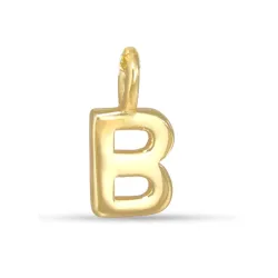 letter b hanger in verguld sterlingzilver