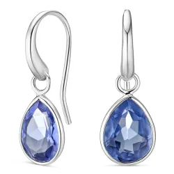 paarse kristal oorbellen in zilver - Loom Stones