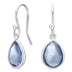 paarse kristal oorbellen in zilver - Loom Stones