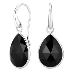 zwarte onyx oorbellen in zilver