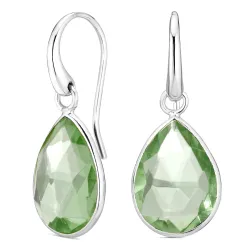 lichtgroene kristal oorbellen in zilver