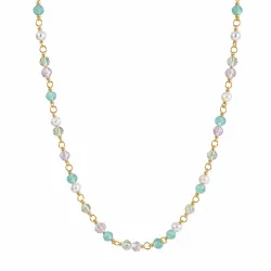 veelkleurig ketting in verguld sterlingzilver - Loom Stones