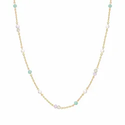 veelkleurig ketting in verguld sterlingzilver - Loom Stones