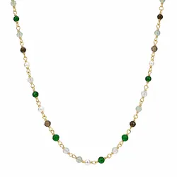 groen ketting in verguld sterlingzilver - Loom Stones
