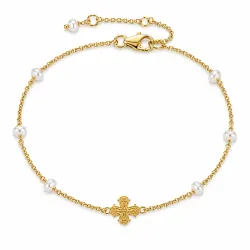 dagmarkruis parel armband in verguld sterlingzilver