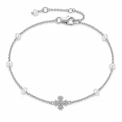 dagmarkruis parel armband in zilver