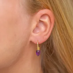 paarse amethist oorbellen in verguld zilver - Loom Stones
