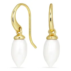 parel oorbellen in verguld zilver - Loom Stones