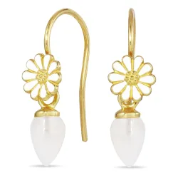 margriet maansteen oorhaakjes in verguld zilver