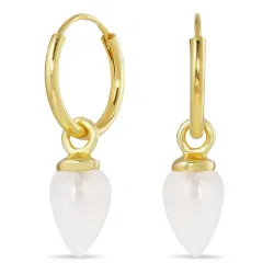 12 mm maansteen creool in verguld zilver