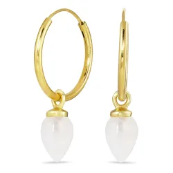 18 mm maansteen creool in verguld zilver