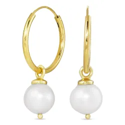18 mm parel creool in verguld zilver