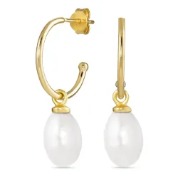 parel halfcreool in verguld zilver