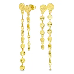 lange oorbellen in verguld messing - Eliné