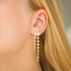 lange oorbellen in verguld messing - Eliné