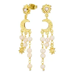 oorbellen in verguld messing - Eliné