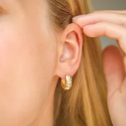 zirkoon creool in verguld messing - Eliné