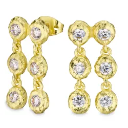 lange oorbellen in verguld messing - Eliné