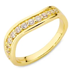 zirkoon ring in verguld messing - Eliné