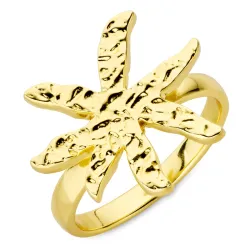 bloem ring in verguld messing - Eliné