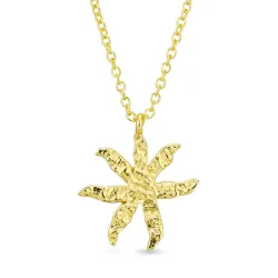 bloem ketting in verguld messing - Eliné