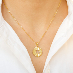 bloem ketting in verguld messing - Eliné