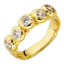 zirkoon ring in verguld messing - Eliné