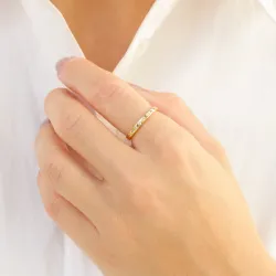 zirkoon ring in verguld messing - Eliné