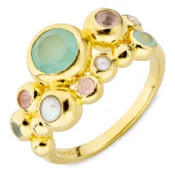 veelkleurig ring in verguld messing - Bubbly Twist