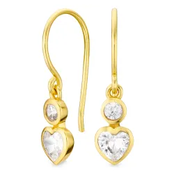 hart oorbellen in verguld messing - Eliné