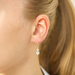 hart oorbellen in verguld messing - Eliné