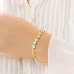 zirkoon armband in verguld messing - Eliné