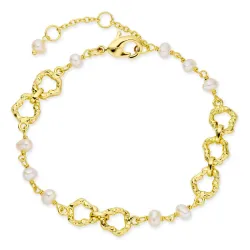 parel armband in verguld messing - Eliné