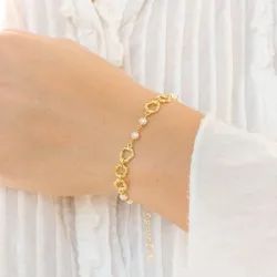 parel armband in verguld messing - Eliné