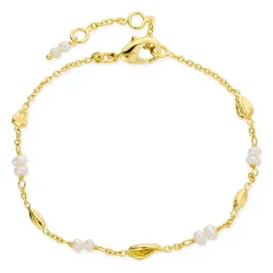 parel armband in verguld messing - Eliné