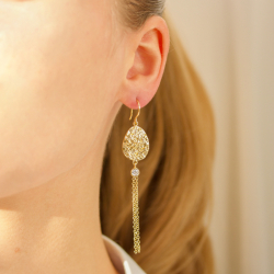 zirkoon oorbellen in verguld messing - Eliné