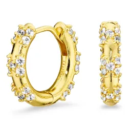 zirkoon creool in verguld messing - Eliné