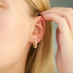 zirkoon creool in verguld messing - Eliné