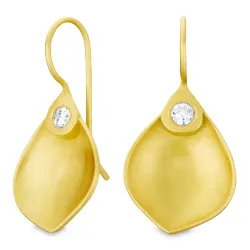 zirkoon oorbellen in verguld messing - Eliné