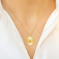 hart ketting in verguld messing - Eliné