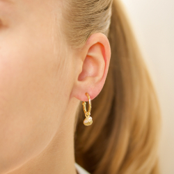 parel halfcreool in verguld messing - Eliné