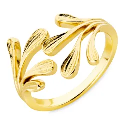 blad ring in verguld messing - Eliné