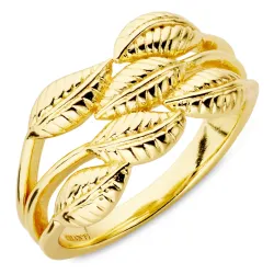 blad ring in verguld messing - Eliné