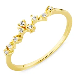 witte zirkoon ring in verguld messing - Eliné