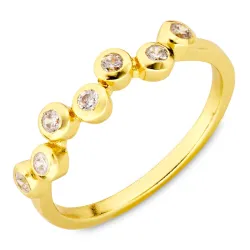 zirkoon ring in verguld messing - Bubbly Sparkle