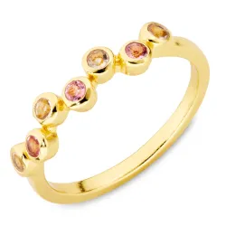pink kristal ring in verguld messing - Bubbly Twist