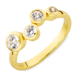 zirkoon ring in verguld messing - Bubbly Sparkle