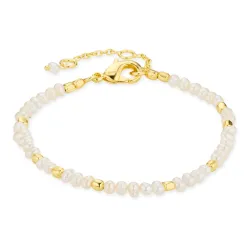 parel armband in verguld messing - Eliné
