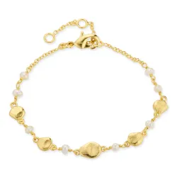 parel armband in verguld messing - Eliné